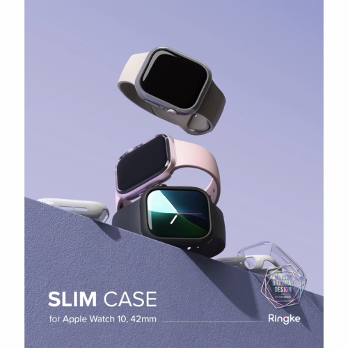 Ringke รุ่น Slim - เคส Apple Watch 10 (42mm) - สี Clear (1P) + สี Dark Gray (1P) (แพ็ค 2 ชิ้น) - Image 2