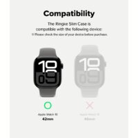 Ringke รุ่น Slim - เคส Apple Watch 10 (42mm) - สี Clear (1P) + สี Dark Gray (1P) (แพ็ค 2 ชิ้น)
