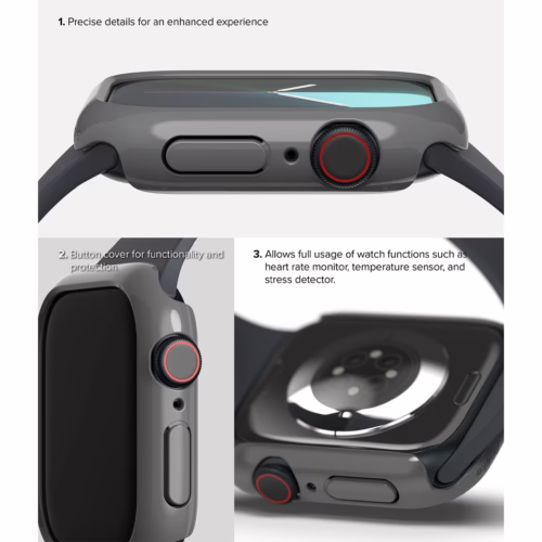Ringke รุ่น Slim - เคส Apple Watch 10 (42mm) - สี Clear (1P) + สี Dark Gray (1P) (แพ็ค 2 ชิ้น) - Image 8