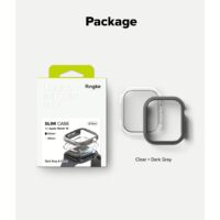 Ringke รุ่น Slim - เคส Apple Watch 10 (42mm) - สี Clear (1P) + สี Dark Gray (1P) (แพ็ค 2 ชิ้น)