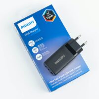 Philips หัวชาร์จ รุ่น PD65W อะแดปเตอร์ 3 พอร์ต ชาร์จไว PD QC 3.0 GaN - สี Black
