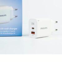 Philips หัวชาร์จ รุ่น PD33W อะแดปเตอร์ 2 พอร์ต GaN - สี White