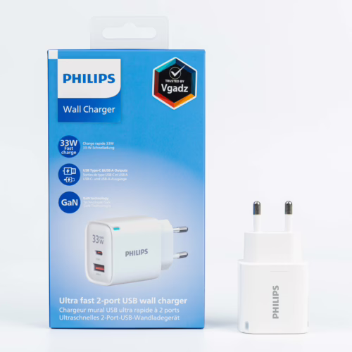 Philips หัวชาร์จ รุ่น PD33W อะแดปเตอร์ 2 พอร์ต GaN - สี White - Image 4