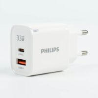 Philips หัวชาร์จ รุ่น PD33W อะแดปเตอร์ 2 พอร์ต GaN - สี White