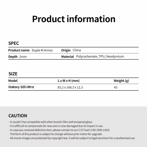 Araree รุ่น Duple M Armor - เคส Galaxy S25 Ultra - สี Stone Gray - Image 20