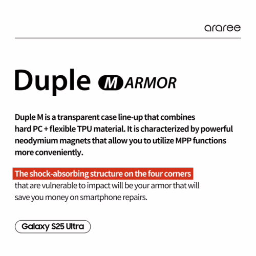 Araree รุ่น Duple M Armor - เคส Galaxy S25 Ultra - สี Stone Gray - Image 18