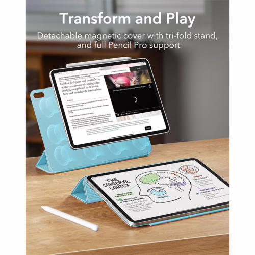 ESR รุ่น Rebound Magnetic Case - เคส iPad Air 11" (2025/2024), iPad Air 10.9" (5th/4th Gen), iPad Pro 11" (1st Gen) - สี Sky Blue - Image 3