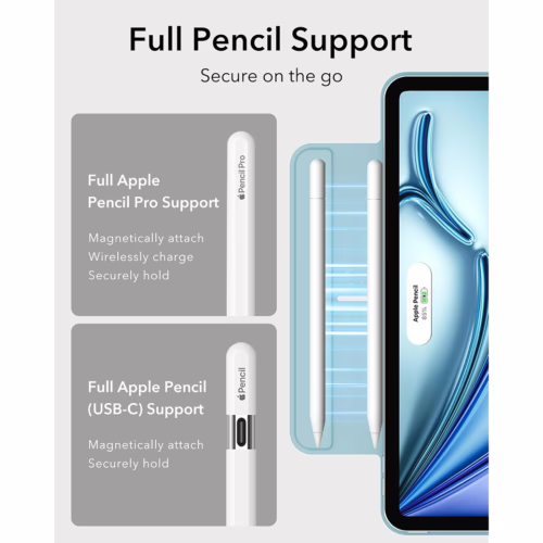 ESR รุ่น Rebound Magnetic Case - เคส iPad Air 11" (2025/2024), iPad Air 10.9" (5th/4th Gen), iPad Pro 11" (1st Gen) - สี Sky Blue - Image 6