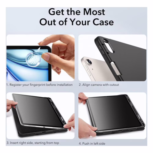 ESR รุ่น Rebound Pencil Case - เคส iPad Air 11" (2025/2024), iPad Air 10.9" (5th/4th Gen) - สี Black - Image 11