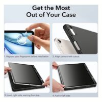 ESR รุ่น Rebound Pencil Case - เคส iPad Air 11" (2025/2024), iPad Air 10.9" (5th/4th Gen) - สี Black