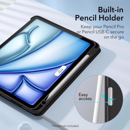 ESR รุ่น Rebound Pencil Case - เคส iPad Air 11" (2025/2024), iPad Air 10.9" (5th/4th Gen) - สี Black - Image 9