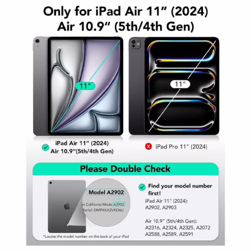 ESR รุ่น Shift Magnetic Case - เคส iPad Air 11" (2025/2024), iPad Air 10.9" (5th/4th Gen), iPad Pro 11" (1st Gen) - สี Titanium - Image 2