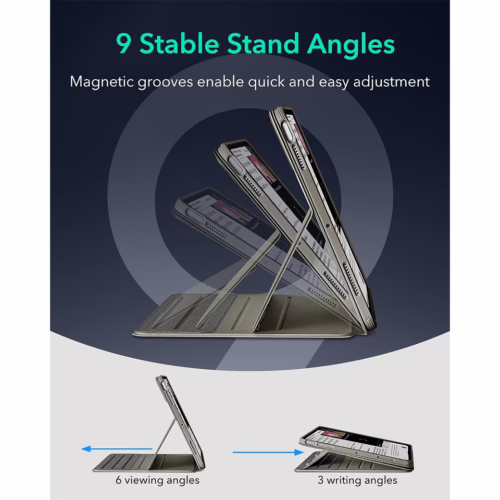 ESR รุ่น Shift Magnetic Case - เคส iPad Air 11" (2025/2024), iPad Air 10.9" (5th/4th Gen), iPad Pro 11" (1st Gen) - สี Titanium - Image 8
