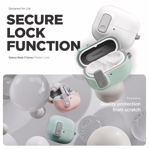 VRS รุ่น Modern Lock - เคส Galaxy Buds 3/ 3 Pro - สี White - Image 2