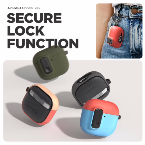 VRS รุ่น Modern Lock - เคส Airpods 4 - สี Peach/Coral - Image 3