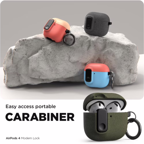 VRS รุ่น Modern Lock - เคส Airpods 4 - สี Peach/Coral - Image 5