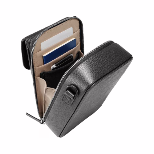 GRAMS(28) รุ่น 173 Vertical Sling (Pebbled Leather) - กระเป่า - สี Black - Image 3