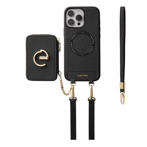 Custype รุ่น Original Design Case - Bundle Set - เคส iPhone 16 Pro Max - สี Black (พร้อมกระเป๋าติดหลังมือถือและสาย)