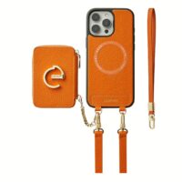 Custype รุ่น Original Design Case - Bundle Set - เคส iPhone 16 Pro Max - สี Orange (พร้อมกระเป๋าติดหลังมือถือและสาย)