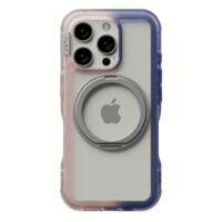 Ples รุ่น Arche TwoFace Magnetic Ring Stand - เคส iPhone 16 Pro - สี Transcendent Pink/Future Dusk