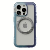 Ples รุ่น Arche TwoFace Magnetic Ring Stand - เคส iPhone 16 Pro - สี Retro Blue/Future Dusk