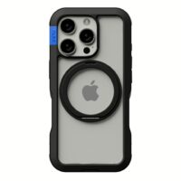 Ples รุ่น Arche Magnetic Ring Stand - เคส iPhone 16 Pro - สี Matt Black (Blue)