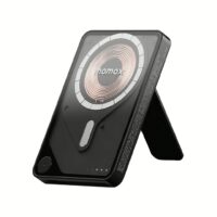 Momax รุ่น 1-Power X Pro with Stand (5000mAh) - พาวเวอร์แบงค์ไร้สาย+Built-in USB-C - สี Black