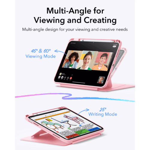 ESR รุ่น Flip Magnetic Case (Pencil Holder) - เคส iPad 11" (A16/2025), iPad 10.9" (10th/2022) - สี Pink - Image 4