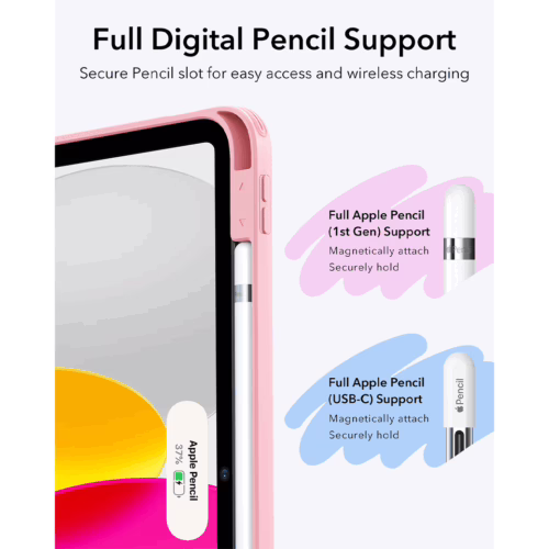 ESR รุ่น Flip Magnetic Case (Pencil Holder) - เคส iPad 11" (A16/2025), iPad 10.9" (10th/2022) - สี Pink - Image 8