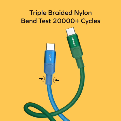 Momax สายชาร์จ รุ่น Mag.Link ชาร์จไว PD QC 3.0 100W USB-C to C (ยาว 1m) - สี Green - Image 7