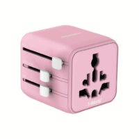 Momax หัวแปลงปลั๊กไฟ รุ่น 1‑World AC 2 ช่อง พร้อมระบบกันไฟ รองรับสูงสุด 2500W - สี Pink