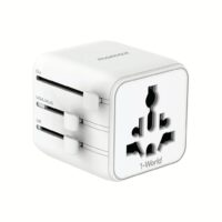 Momax หัวแปลงปลั๊กไฟ รุ่น 1‑World AC 2 ช่อง พร้อมระบบกันไฟ รองรับสูงสุด 2500W - สี White